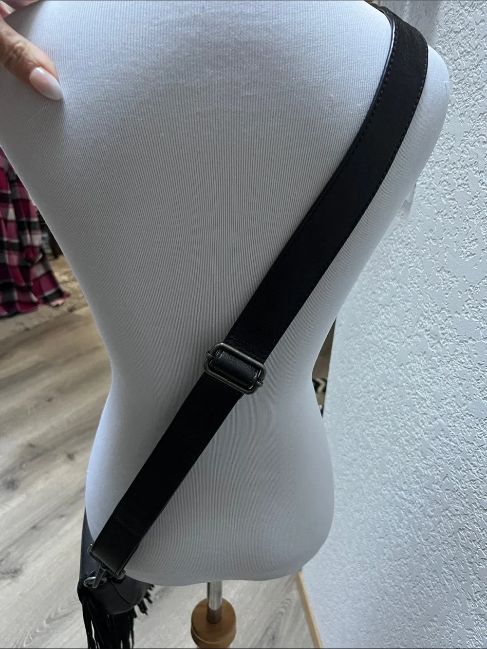 Idyllwind Black Leather Crossbody Bag with Fringe